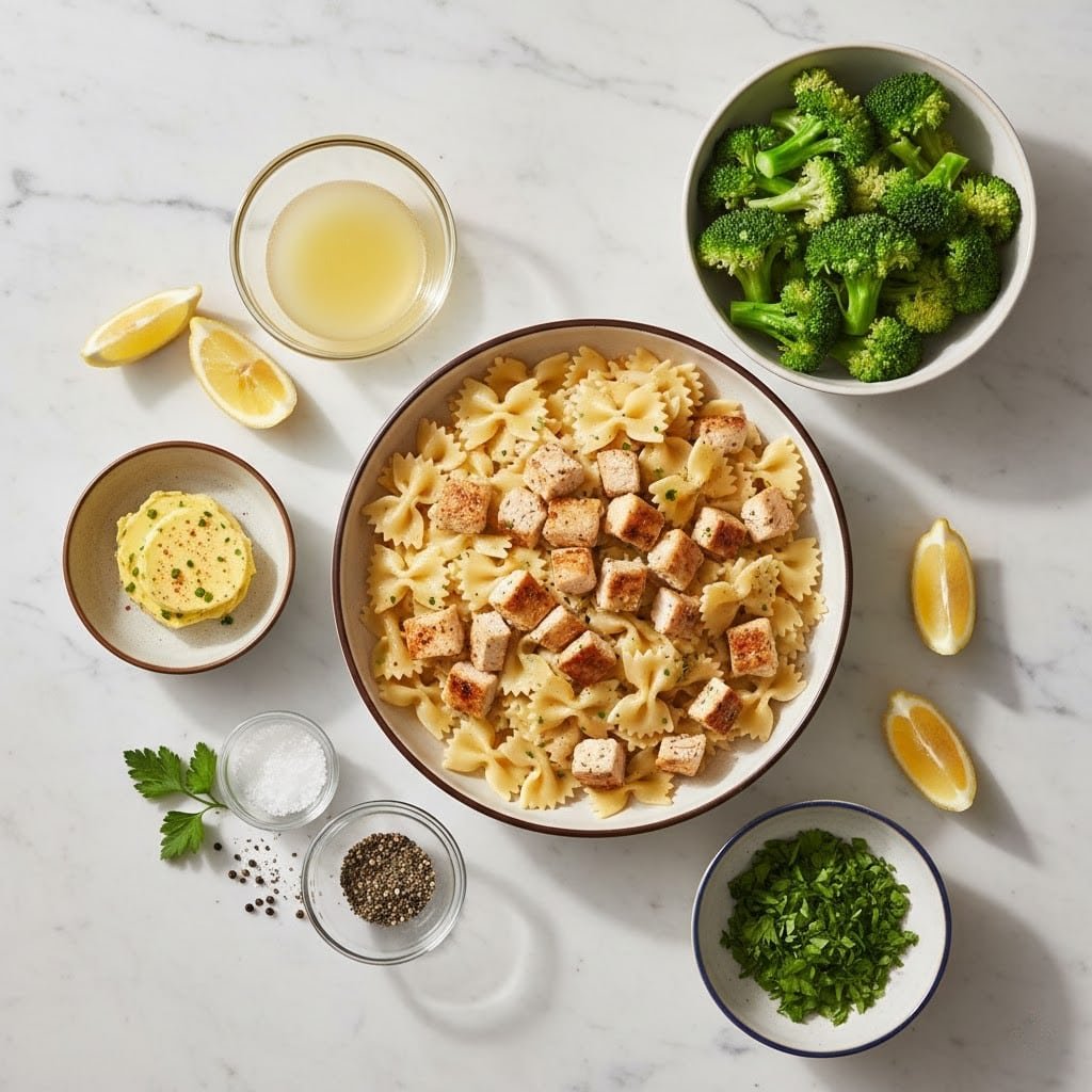 Cowboy Butter Lemon Bowtie Chicken with Broccoli