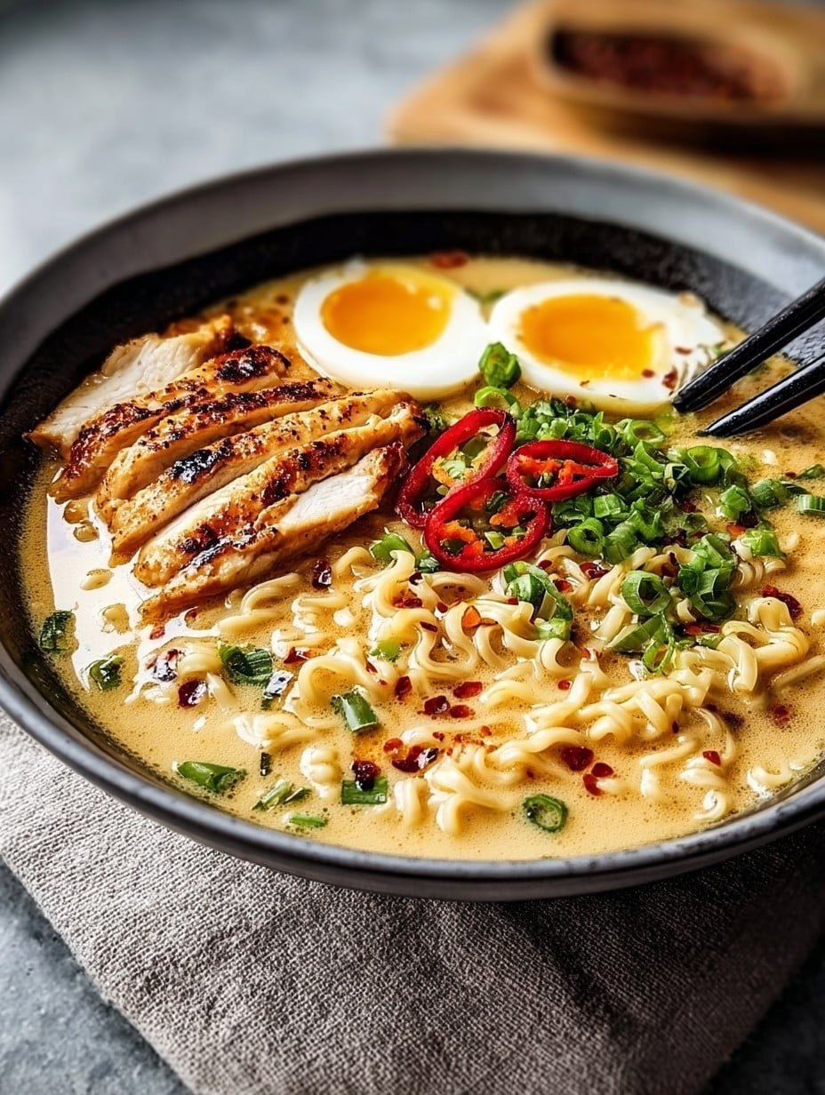Creamy Garlic Chicken Ramen