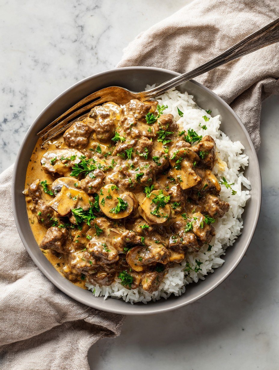 Easy Hamburger Beef Stroganoff