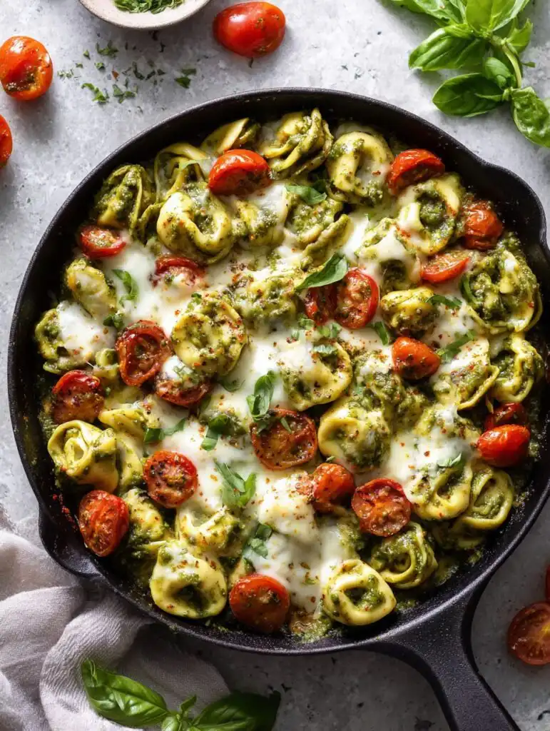 Easy Make-Ahead Pesto Tortellini Bake Freezer Meal Prep