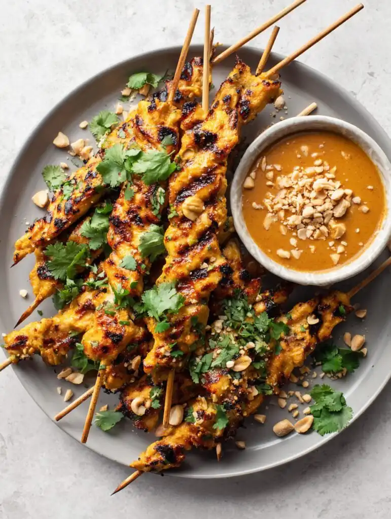 Easy Make-Ahead Thai Peanut Chicken Satay Freezer Meal Prep