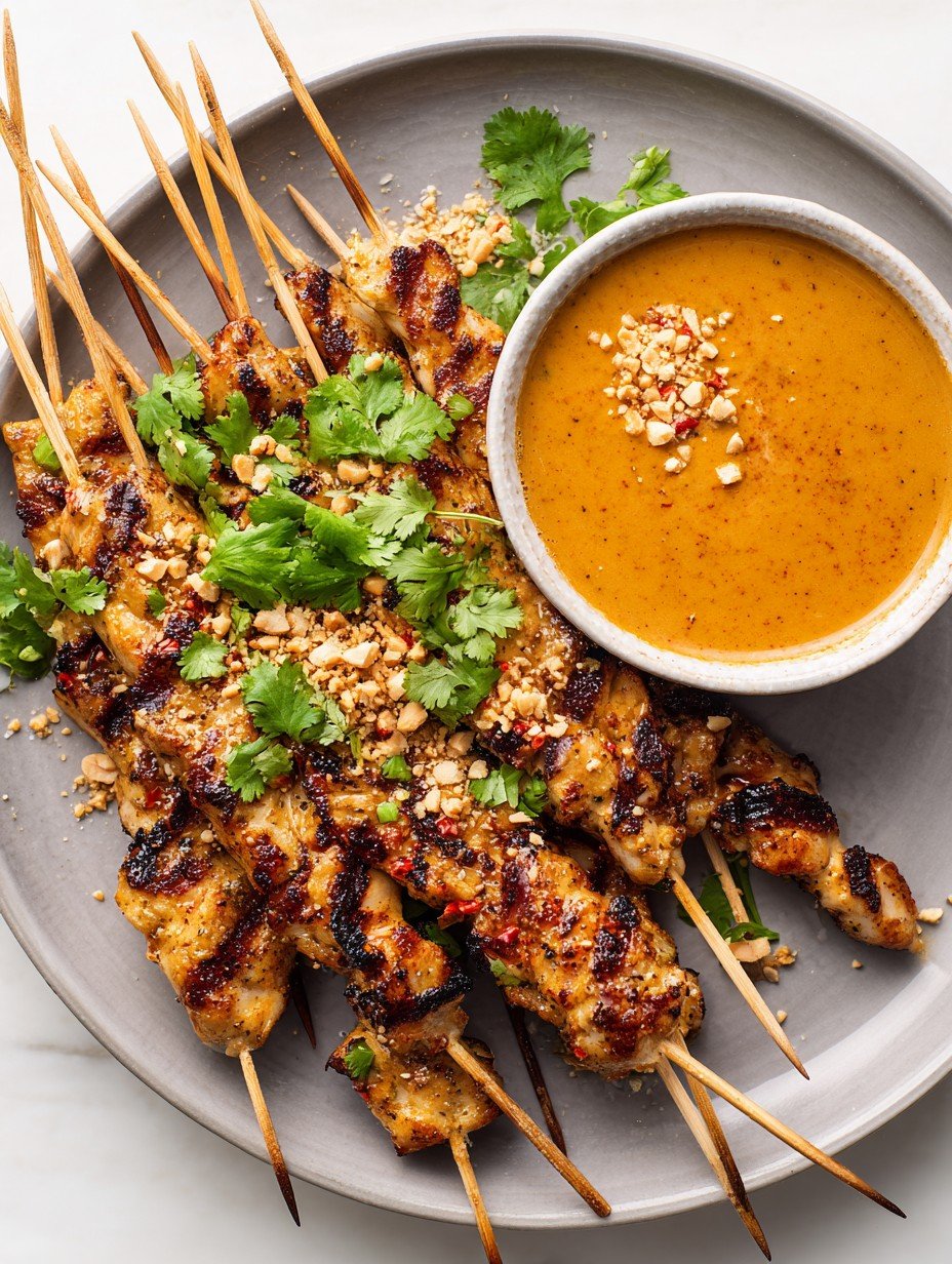 Easy Make-Ahead Thai Peanut Chicken Satay Freezer Meal Prep