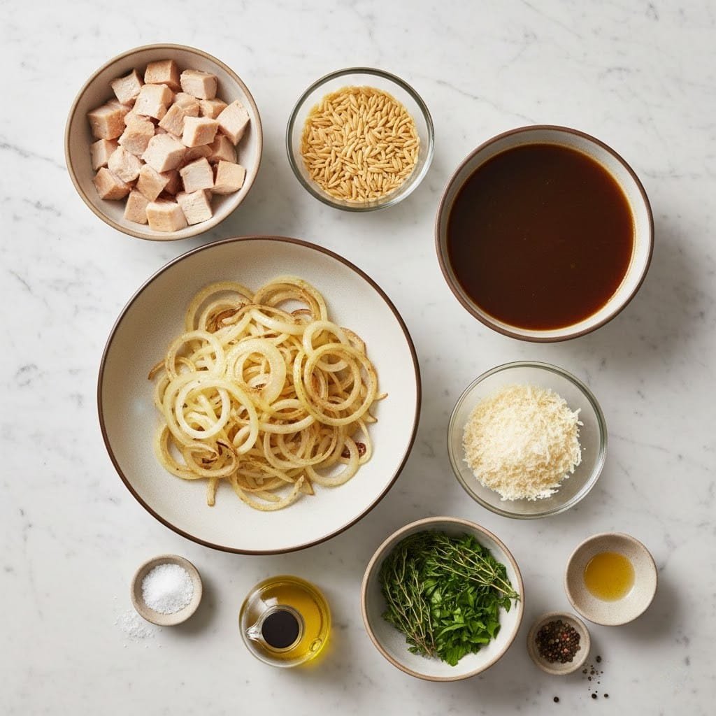 French Onion Chicken Orzo Casserole Recipe
