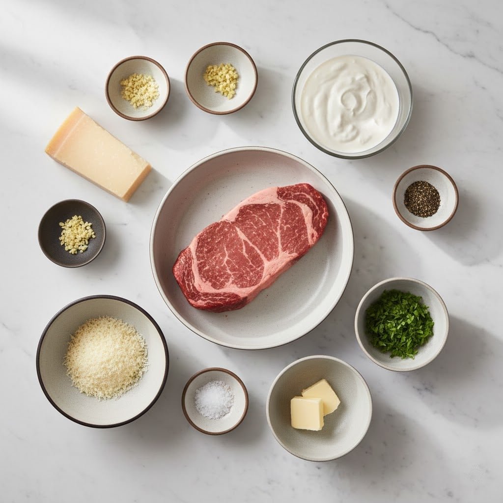 Garlic Butter Steak With Parmesan Cream Sauce Recipe