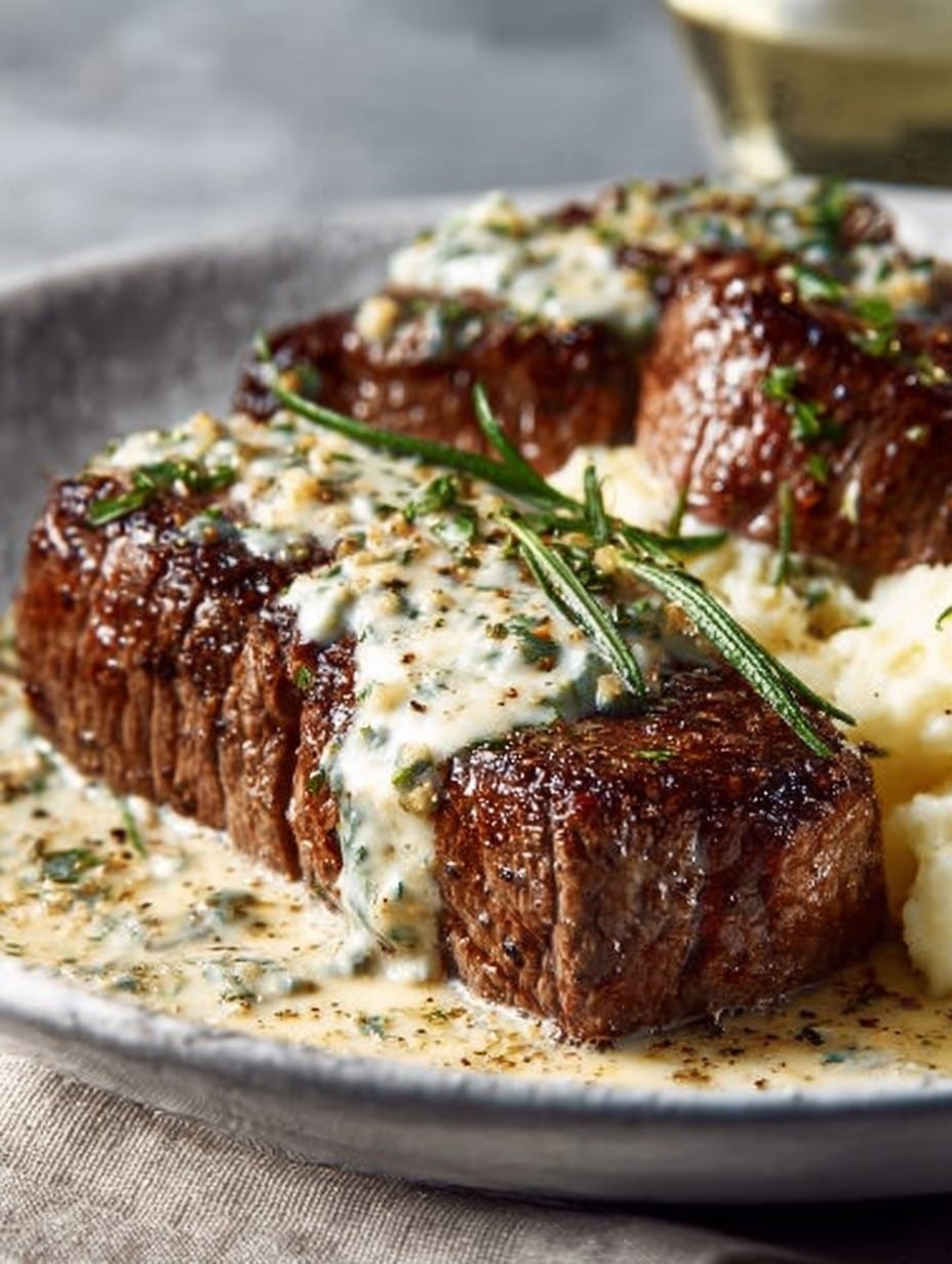 Garlic Butter Steak With Parmesan Cream Sauce Recipe