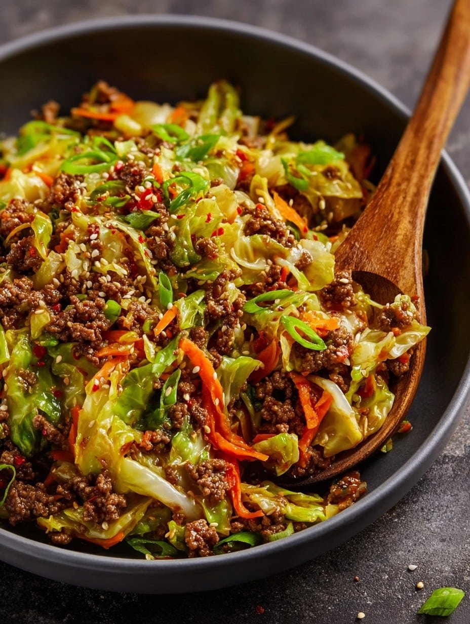 Ground Beef and Cabbage Stir-Fry