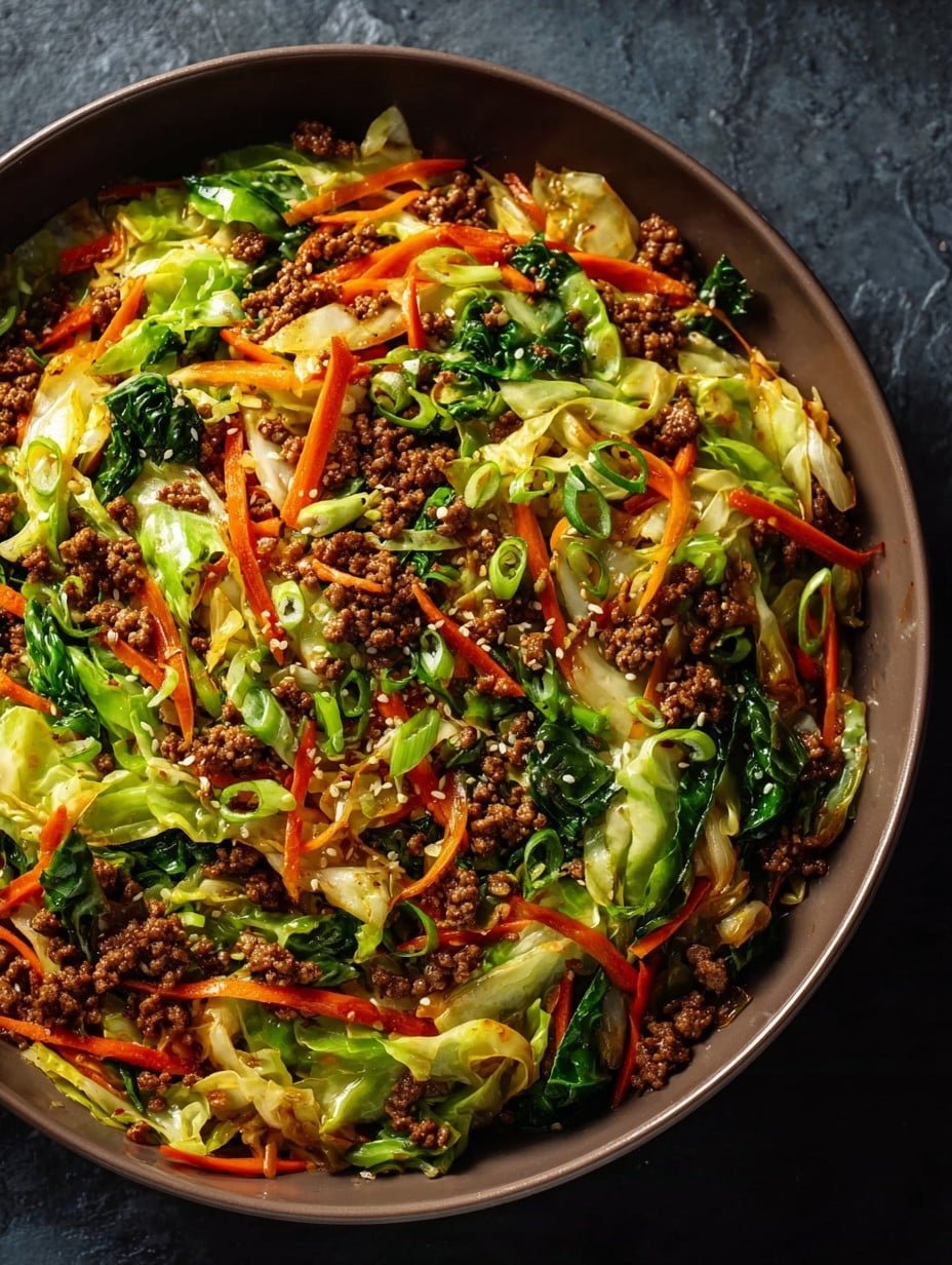 Ground Beef and Cabbage Stir-Fry