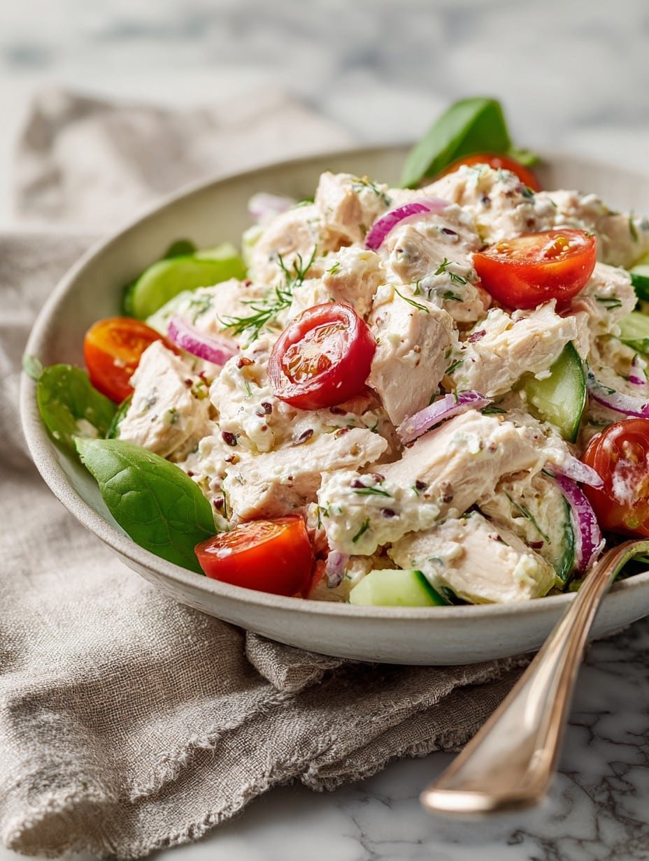 High Protein Cottage Cheese Chicken Salad