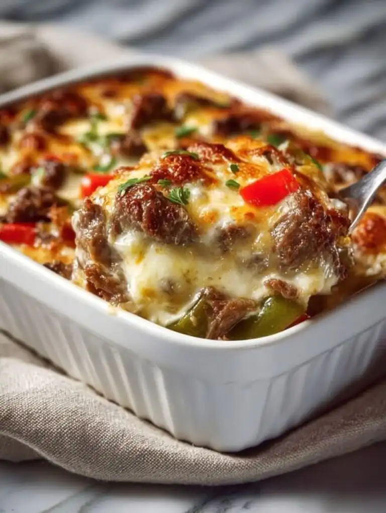 Low Carb Philly Cheesesteak Casserole: Hearty Family Favourite