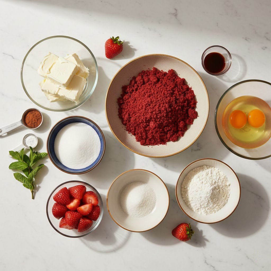 Red Velvet Strawberry Cheesecake