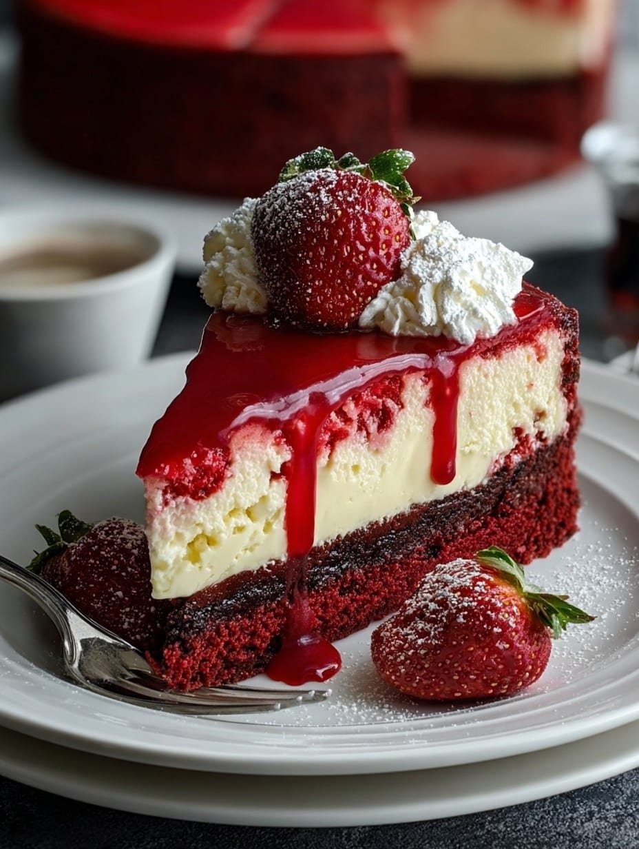 Red Velvet Strawberry Cheesecake