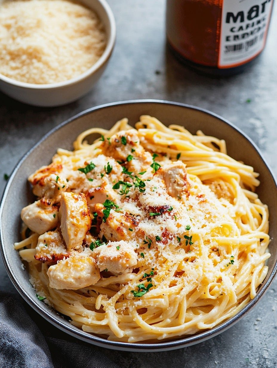 Secret Garlic Parmesan Chicken Pasta for Couples