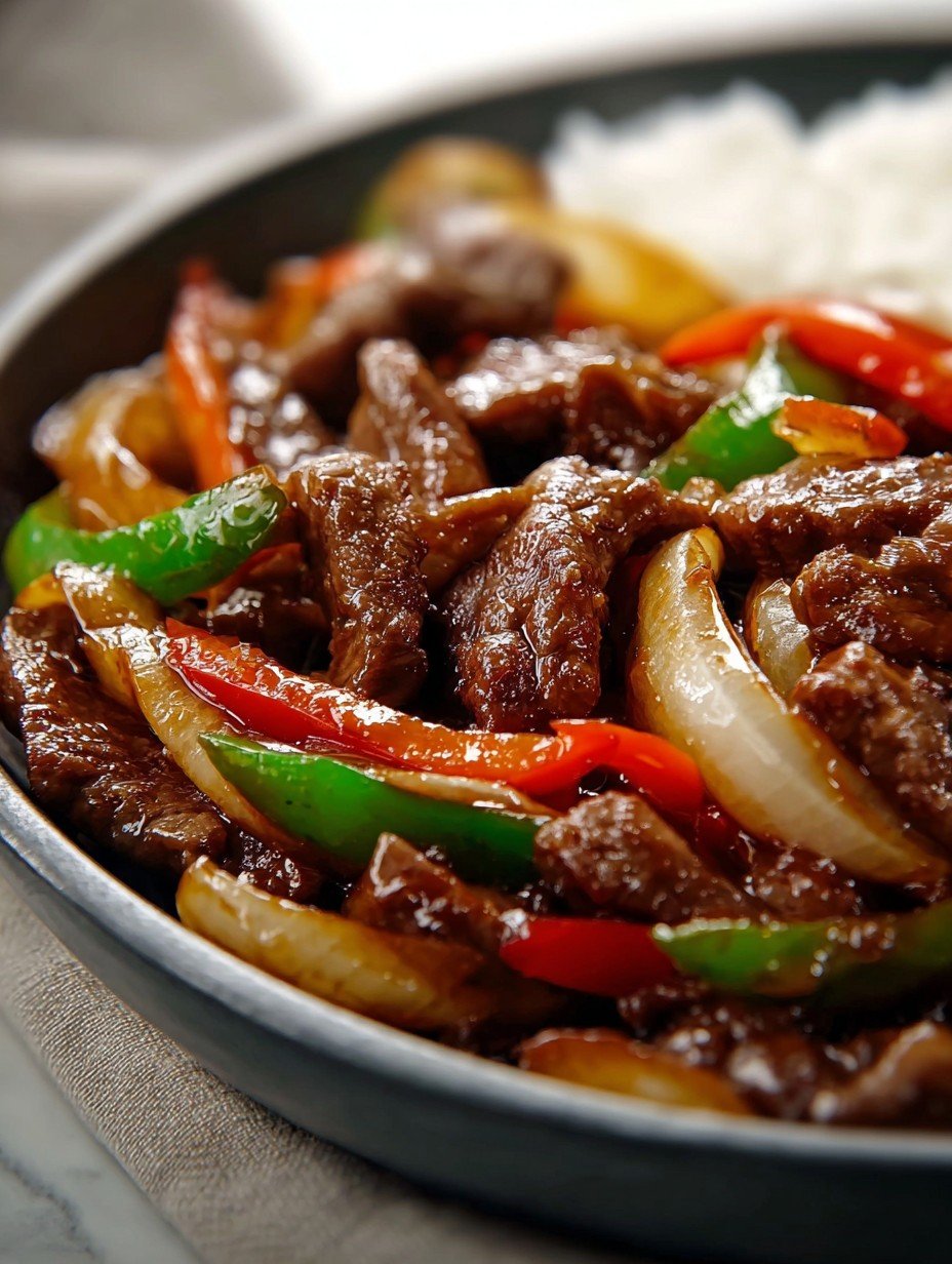 Sizzling Chinese Pepper Steak with Onions