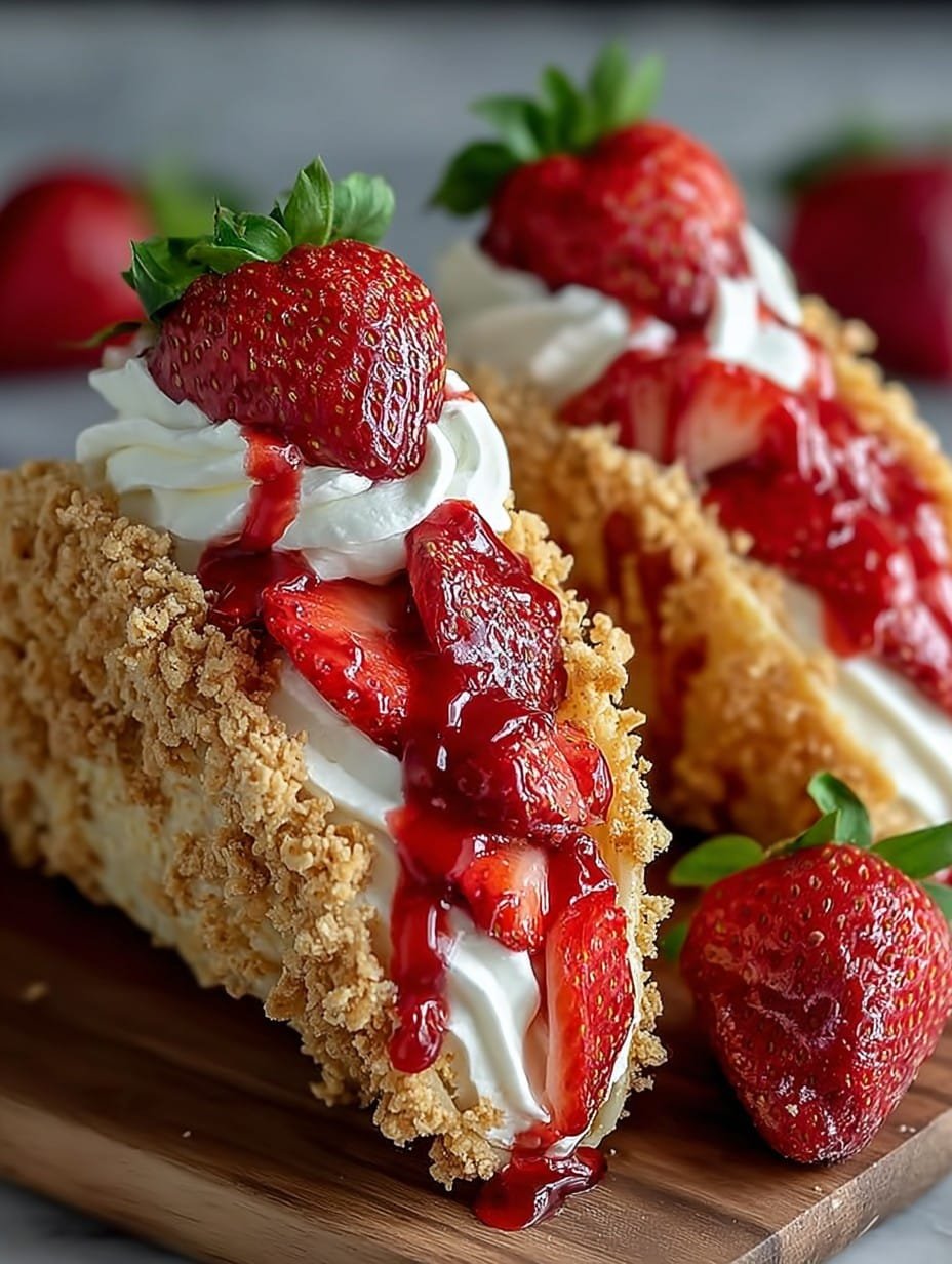 Strawberry Crunch Cheesecake Tacos Recipe