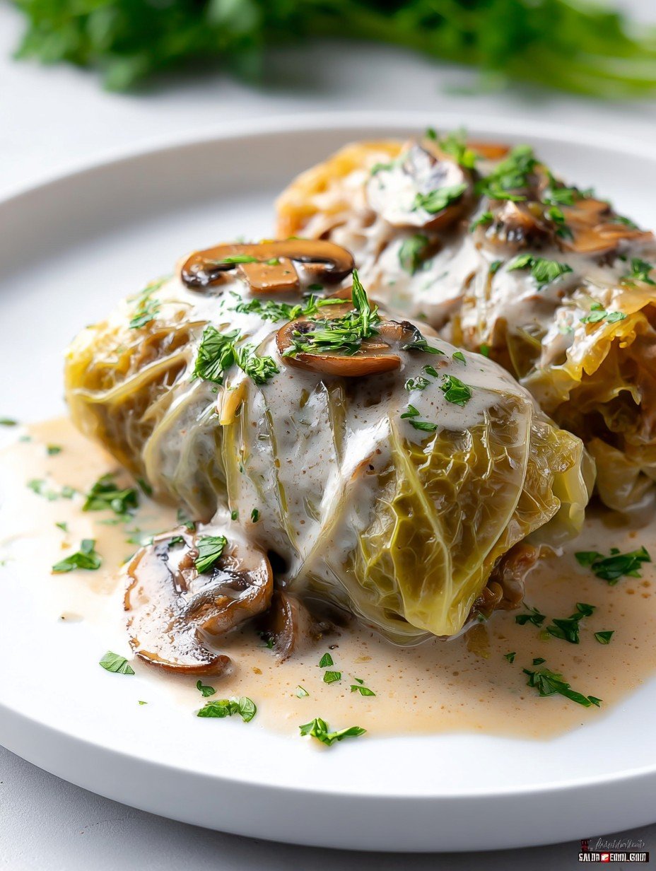 Stuffed Cabbage Rolls with Mushroom Sauce
