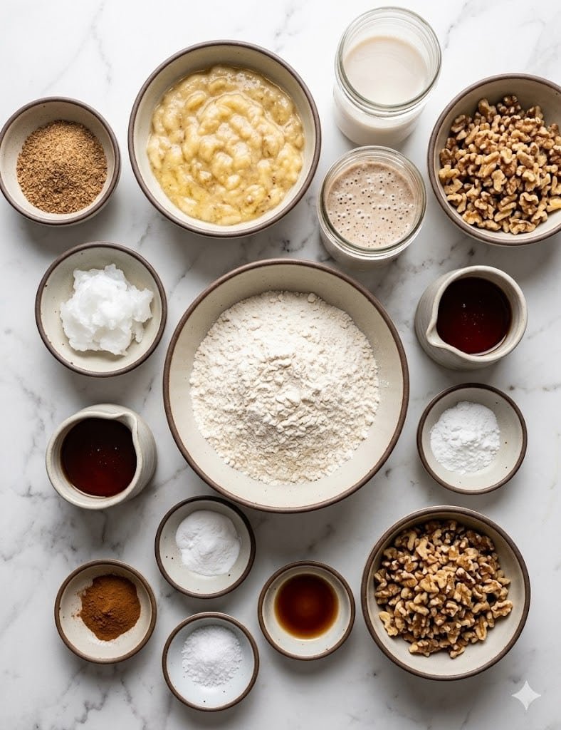 Banana Sourdough Pancakes with Walnuts (vegan)