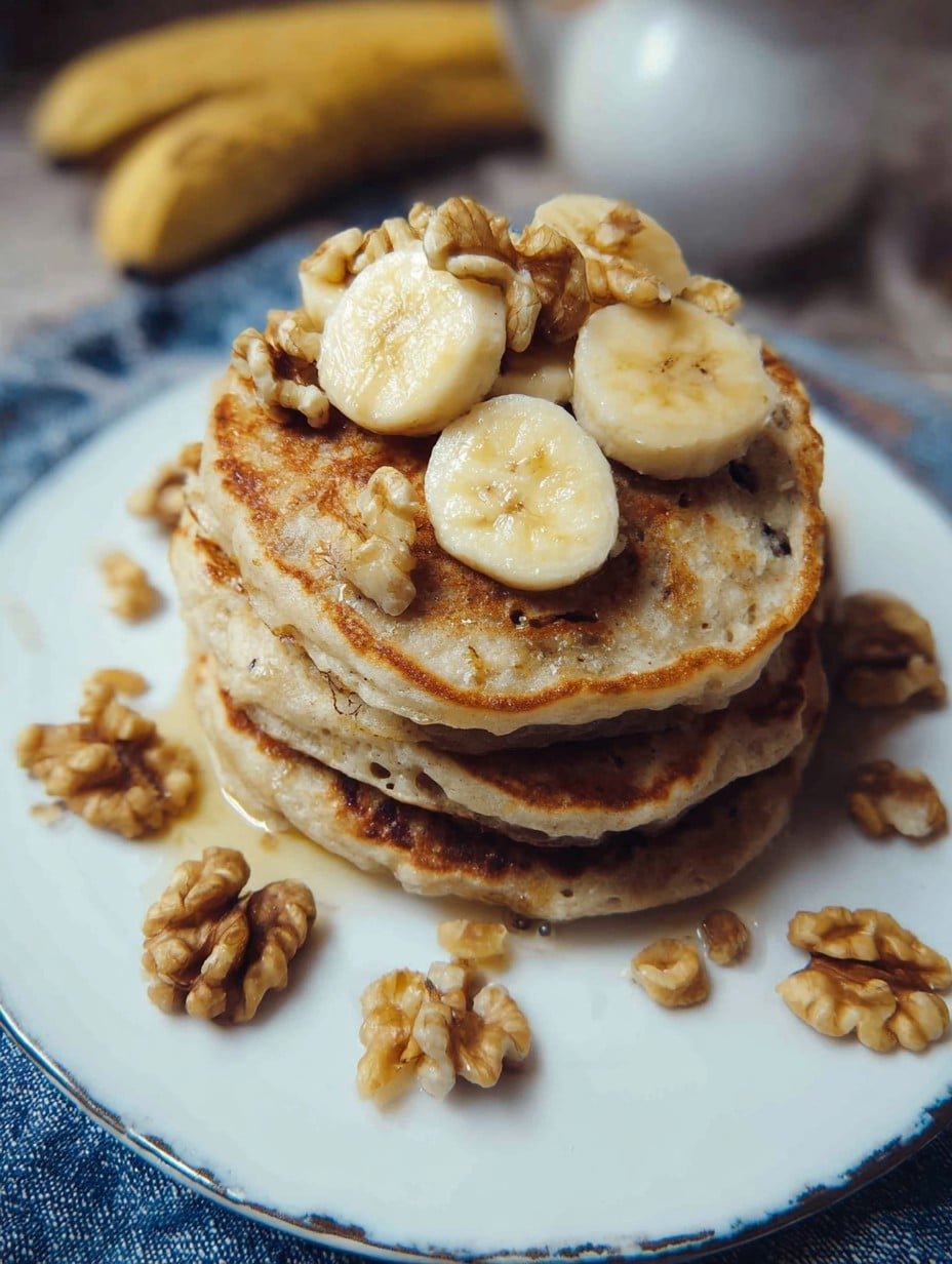 Banana Sourdough Pancakes with Walnuts (vegan)