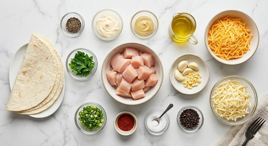 Cheesy Garlic Chicken Wraps Recipe