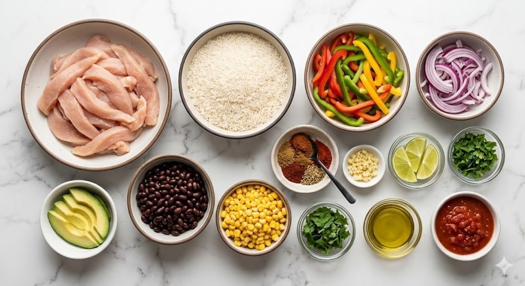 Chicken Fajita Rice Bowl