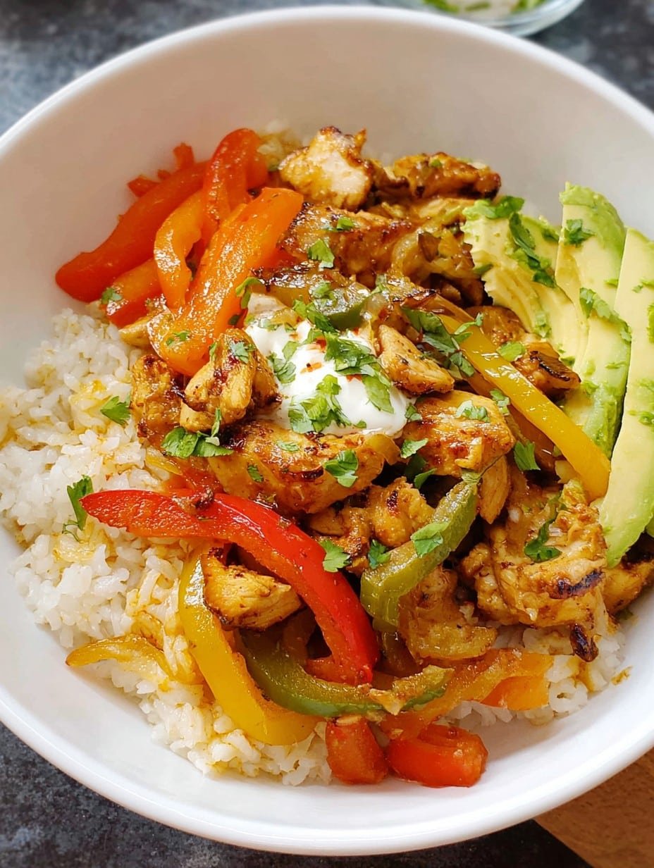 Chicken Fajita Rice Bowl