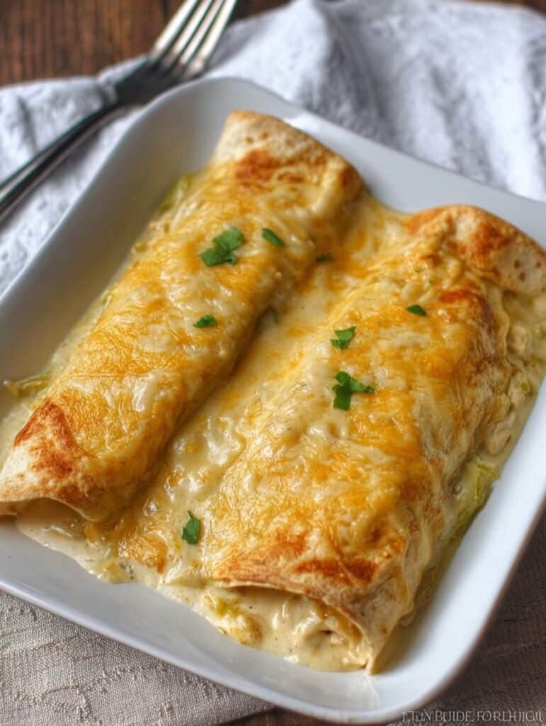 Easy Creamy White Chicken Enchiladas