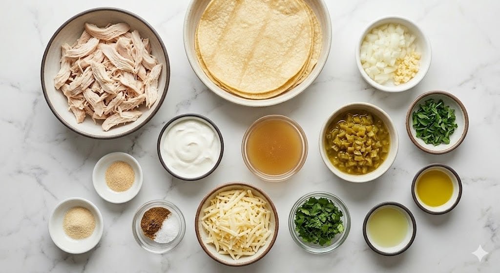 Easy Creamy White Chicken Enchiladas