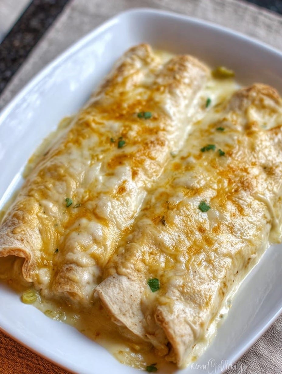 Easy Creamy White Chicken Enchiladas