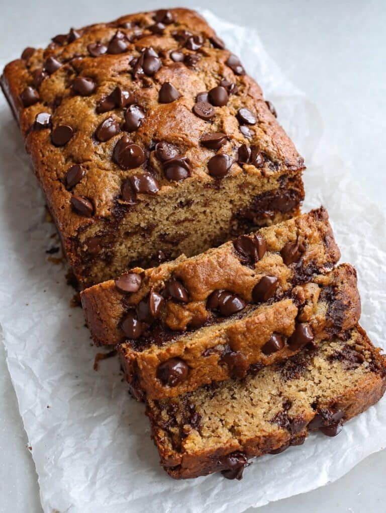 Healthier Chocolate Chip Banana Bread (Gluten Free, Dairy Free)