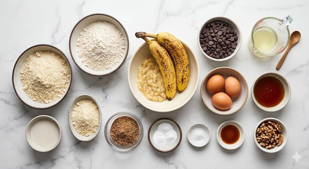 Healthier Chocolate Chip Banana Bread (Gluten Free, Dairy Free)