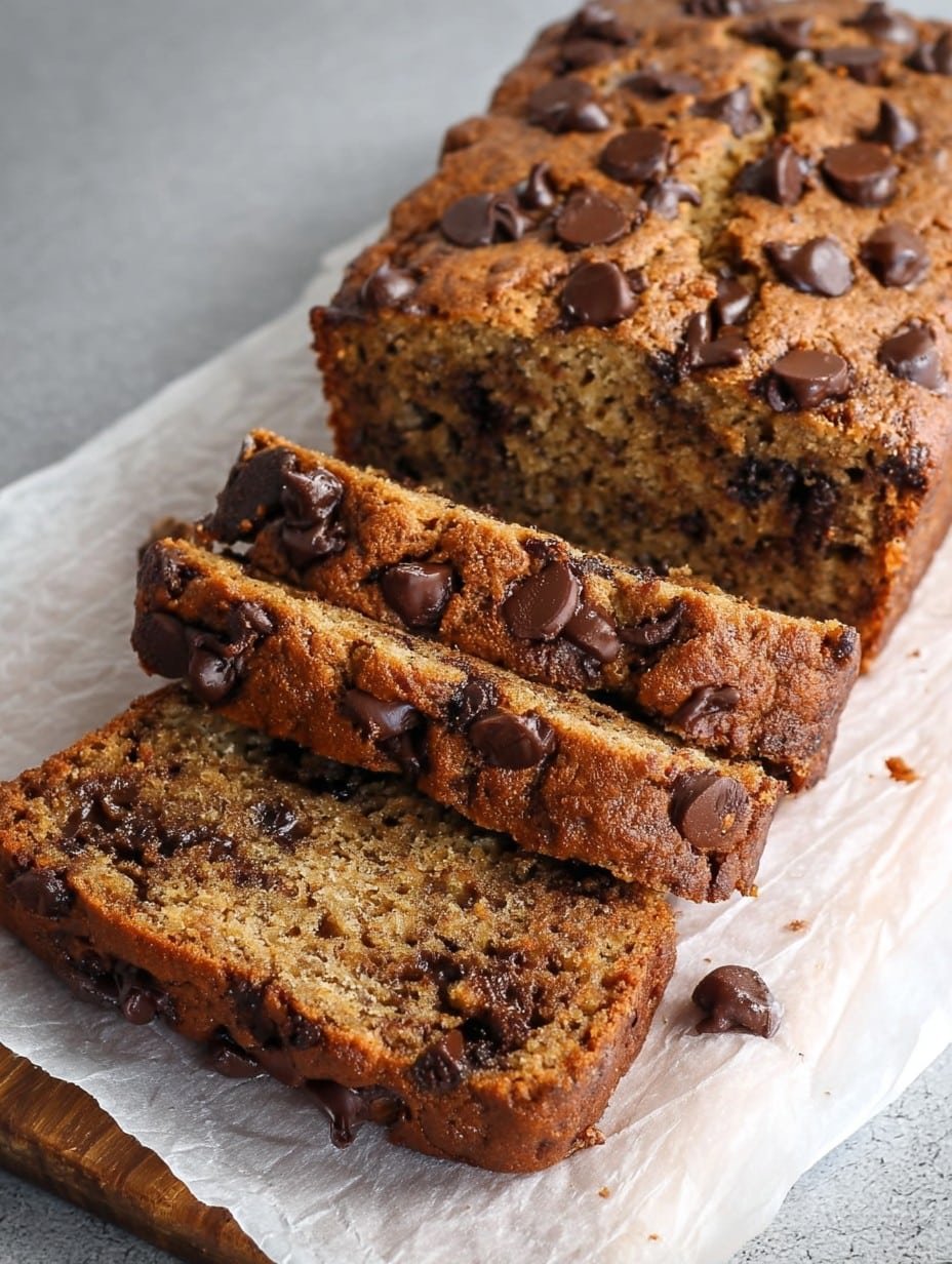 Healthier Chocolate Chip Banana Bread (Gluten Free, Dairy Free)