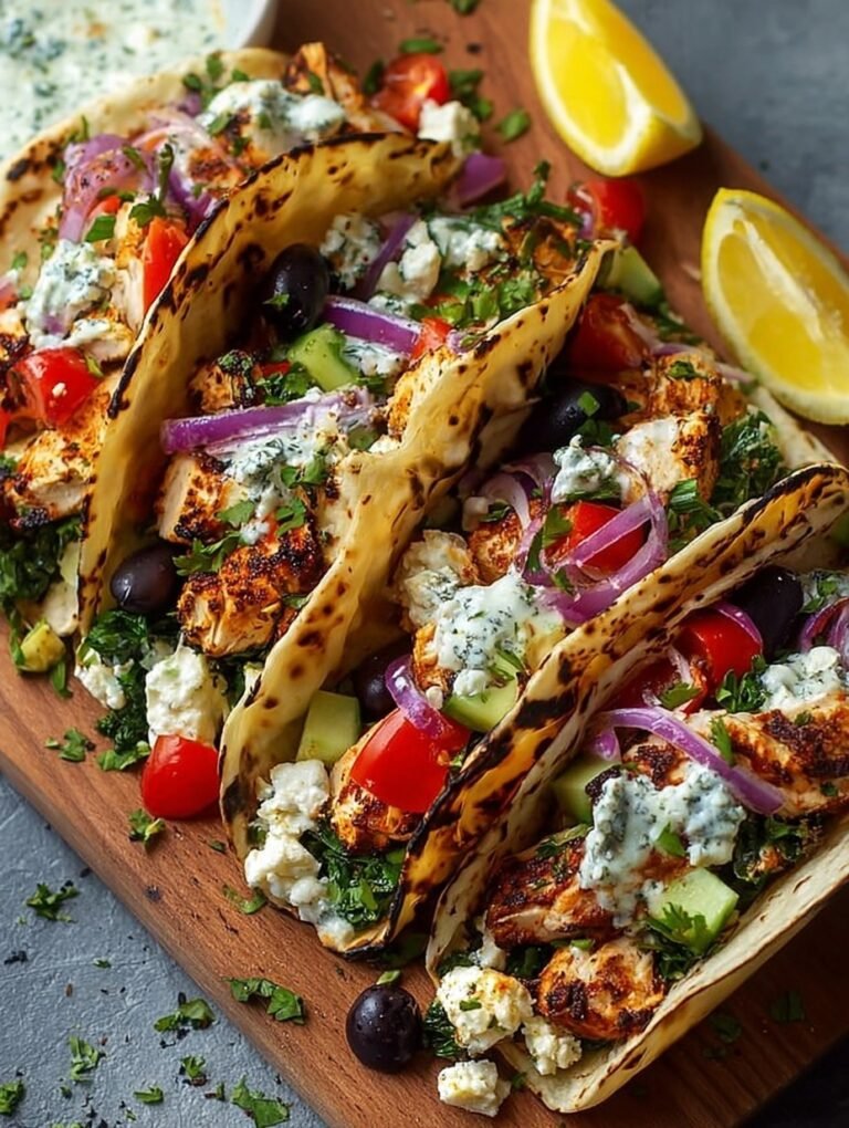 Healthy Mediterranean Chicken Tacos