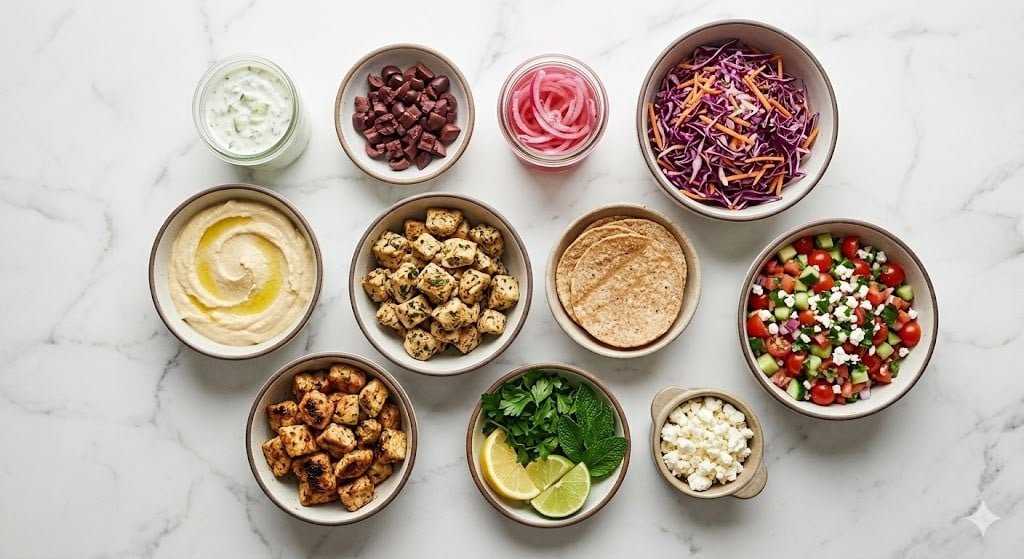 Healthy Mediterranean Chicken Tacos