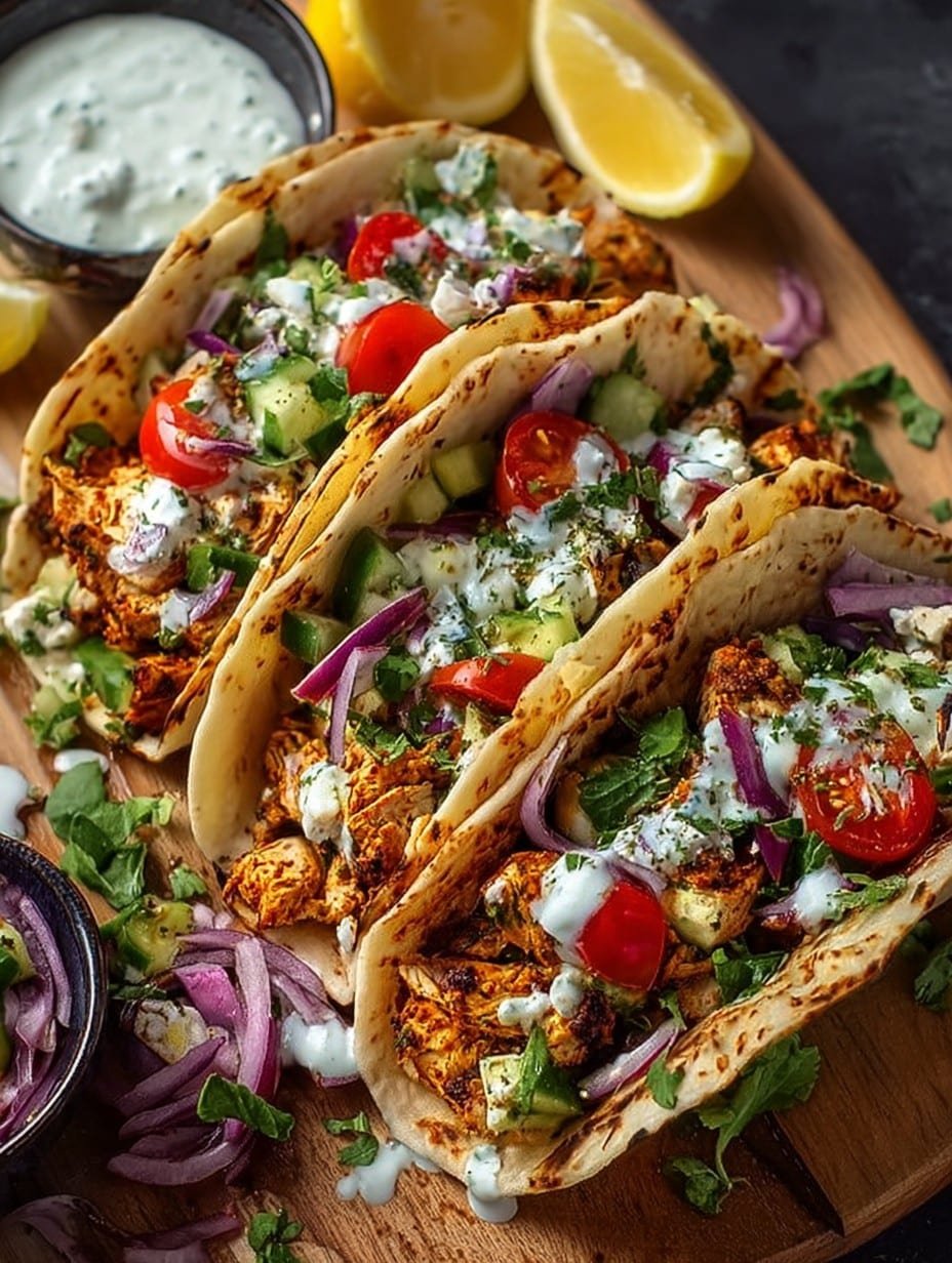 Healthy Mediterranean Chicken Tacos