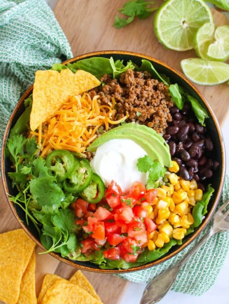 High Protein Easy Taco Bowl Recipe