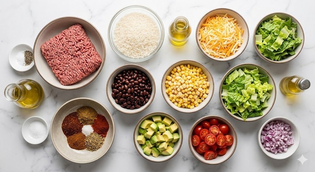 High Protein Easy Taco Bowl Recipe