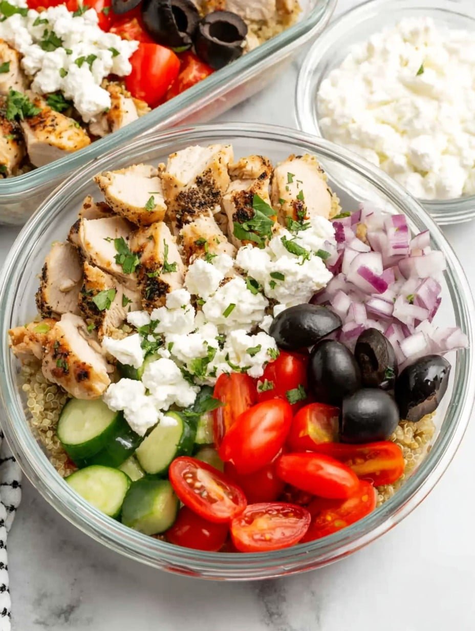 High Protein Greek Chicken Quinoa Bowl