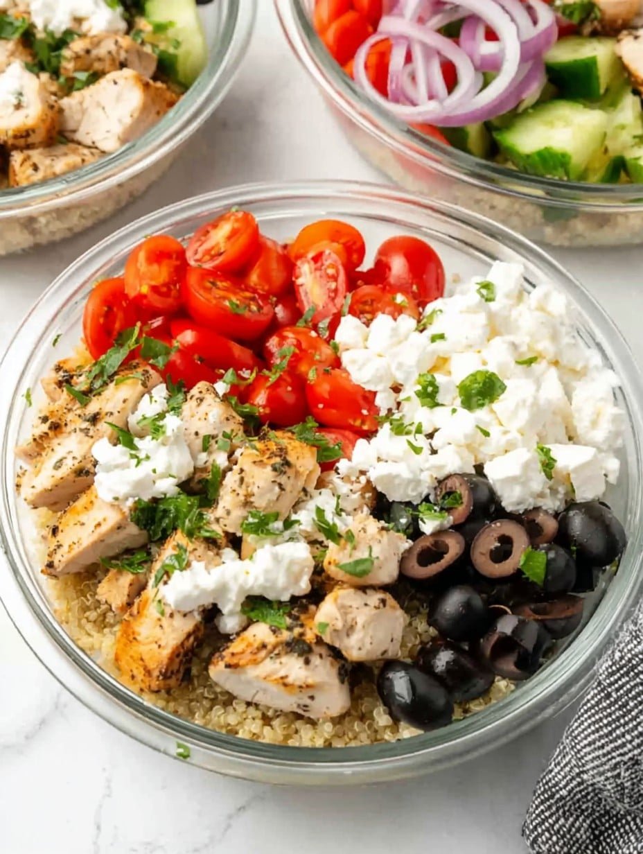 High Protein Greek Chicken Quinoa Bowl