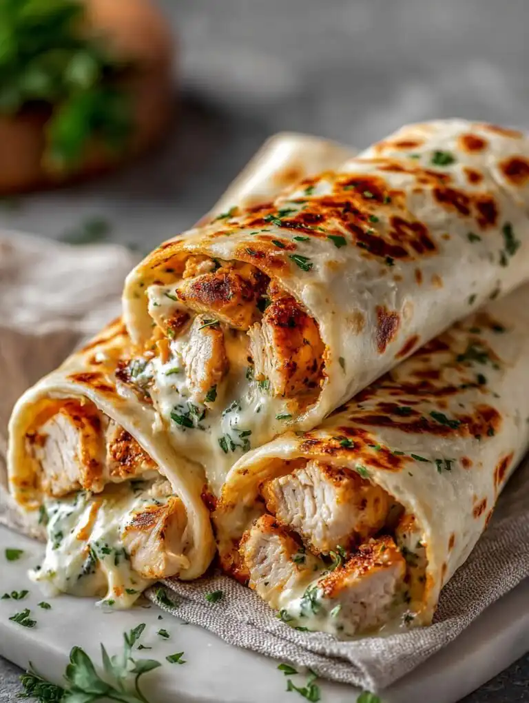 Low Carb Cheesy Garlic Chicken Wraps Recipe