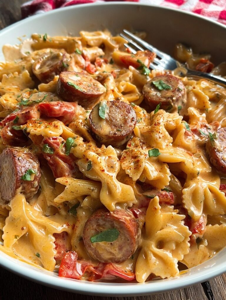 One Pot Creamy Cajun Sausage Pasta