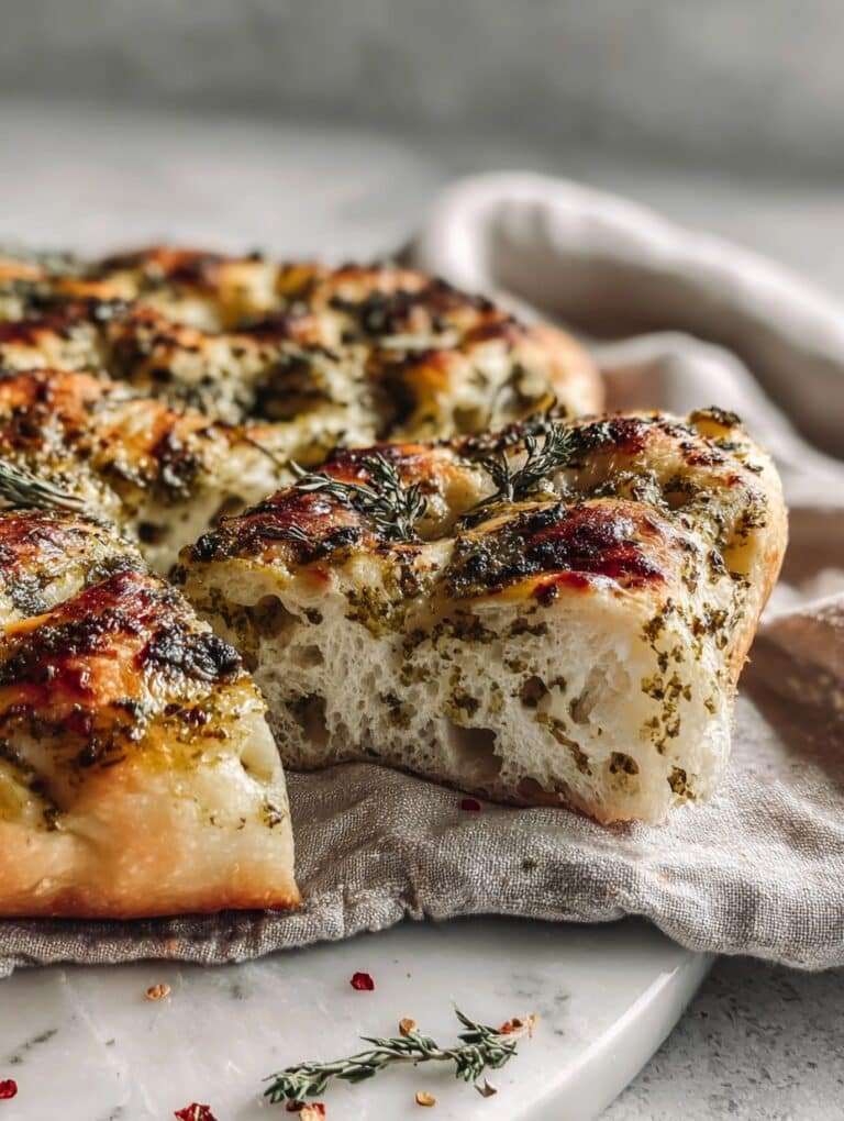 Pesto Sourdough Focaccia