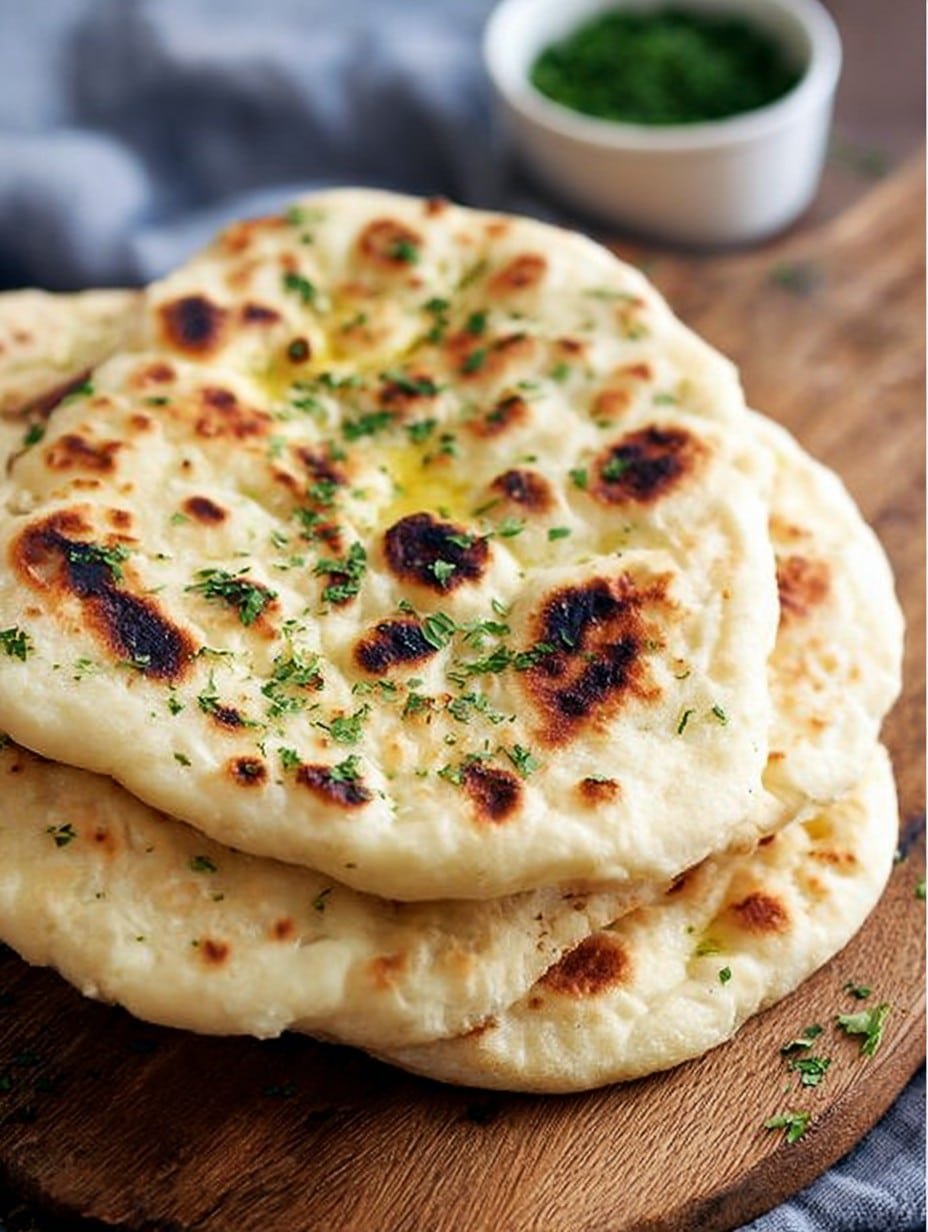 Soft 2 Ingredient Greek Yogurt Naan