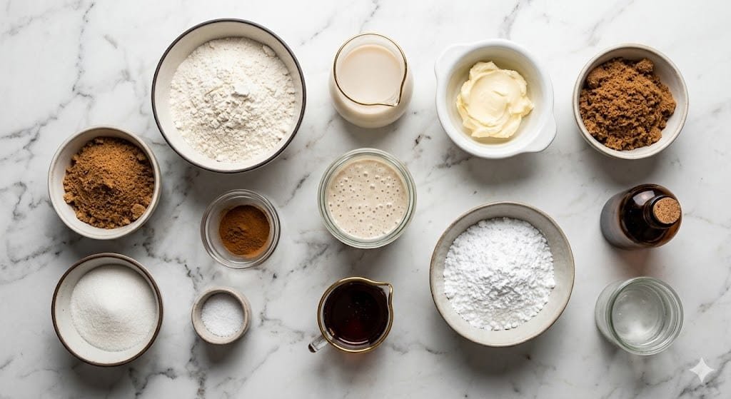 Sourdough Cinnamon Rolls with Maple Vanilla Glaze (vegan)