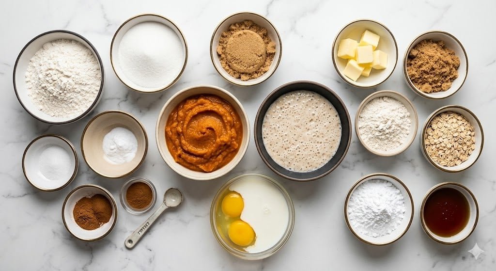 Sourdough Pumpkin Muffins with Cinnamon Streusel and Maple Glaze