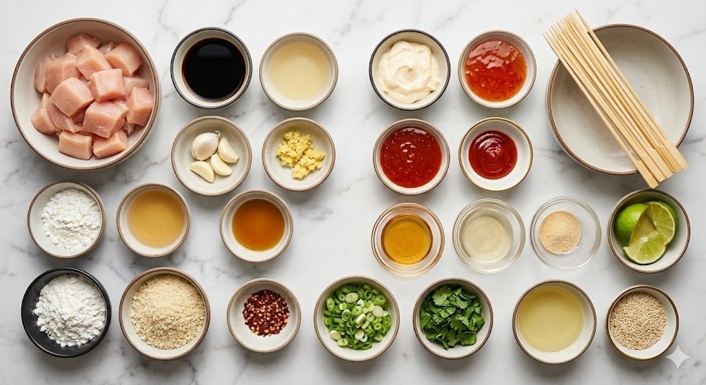 Bang Bang Chicken Skewers