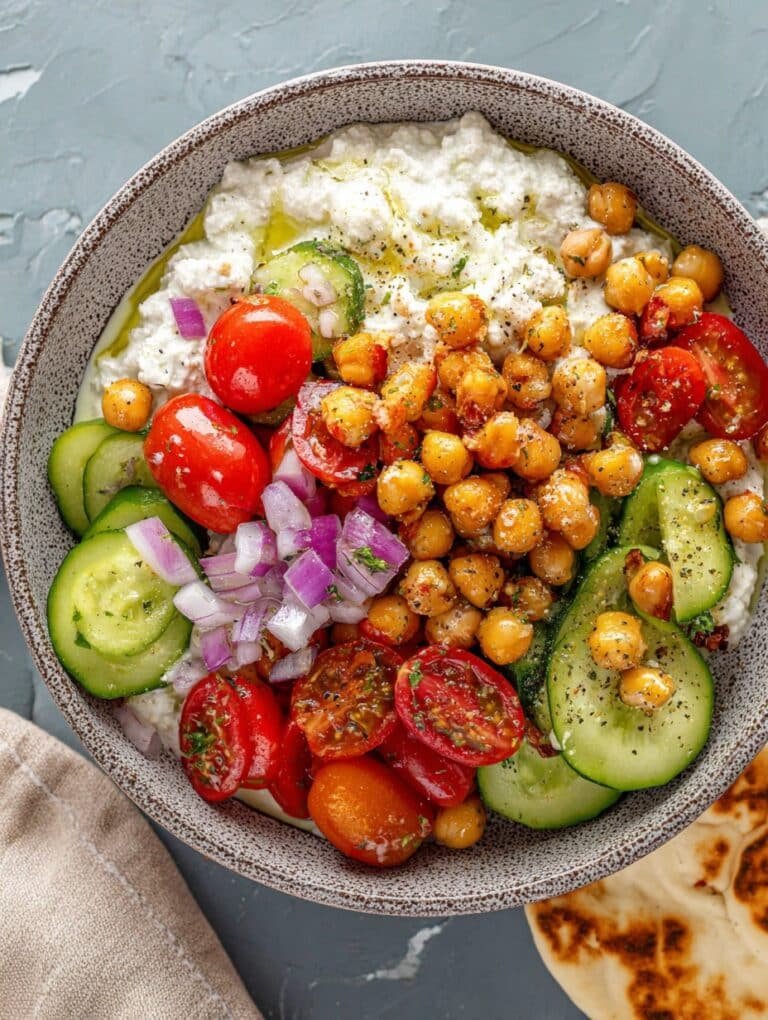 Cottage Cheese & Chickpea Salad Bowl