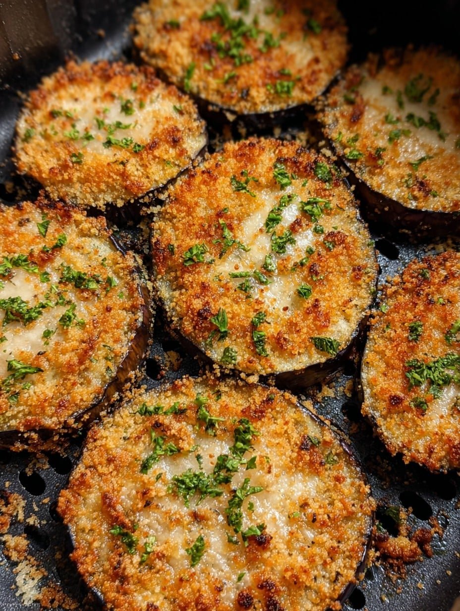 Crispy Air Fryer Eggplant with Parmesan & Breadcrumbs