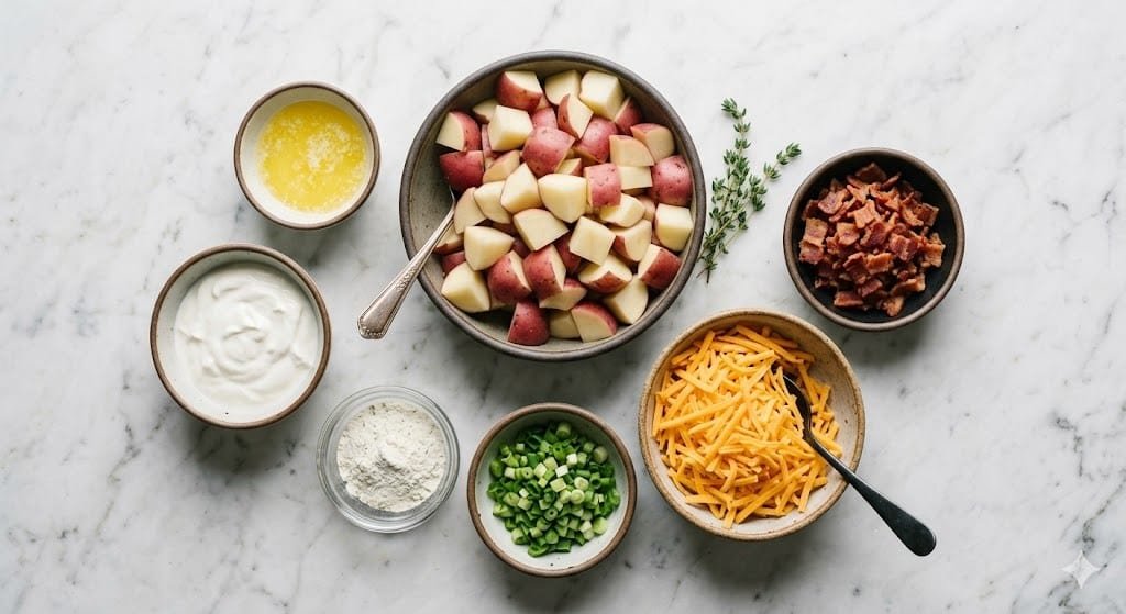 Crockpot Cheesy Bacon Ranch Potatoes