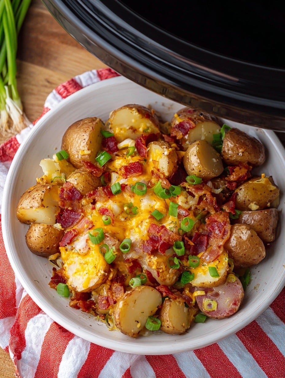 Crockpot Cheesy Bacon Ranch Potatoes