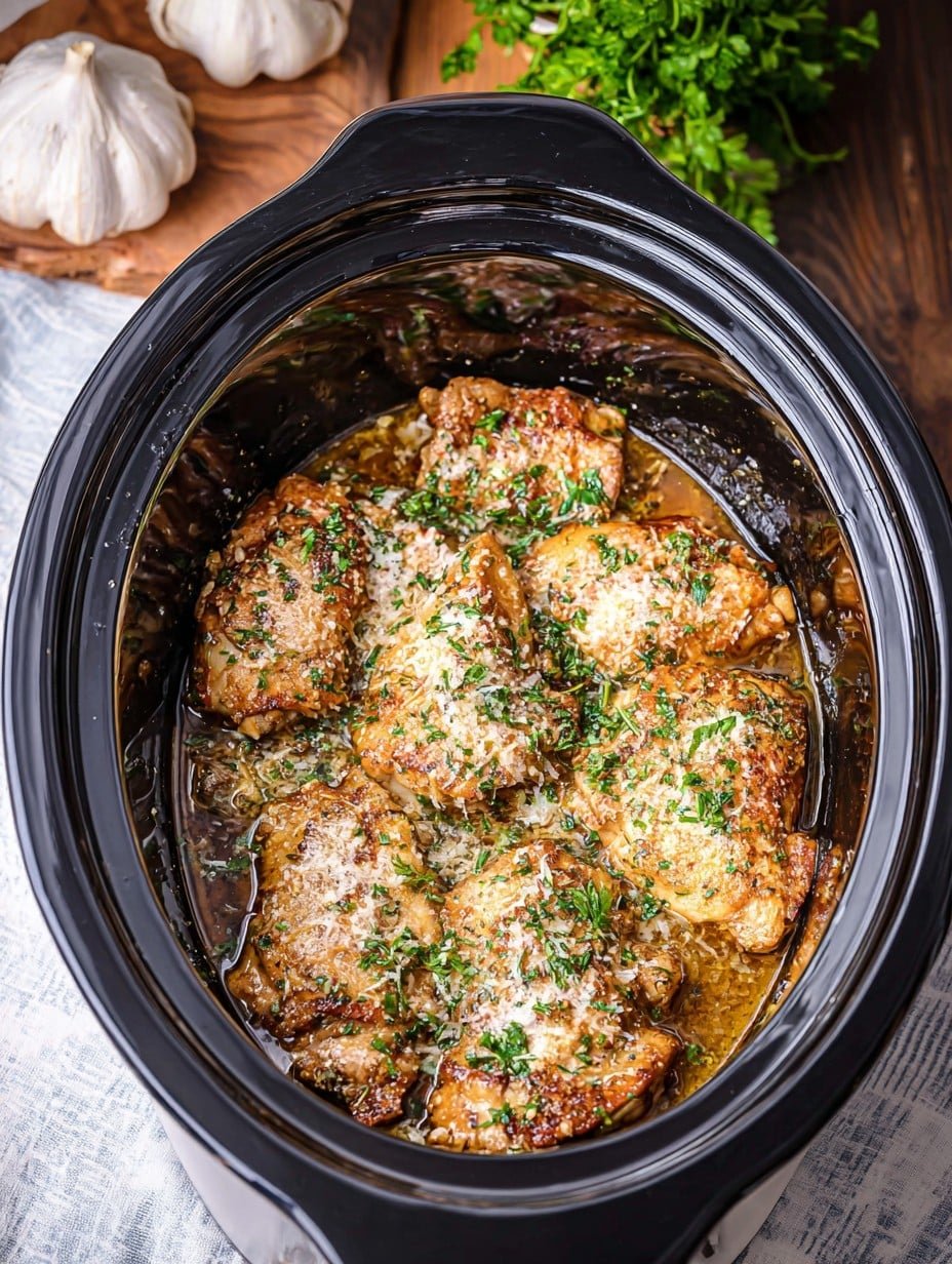 Crockpot Garlic Parmesan Chicken