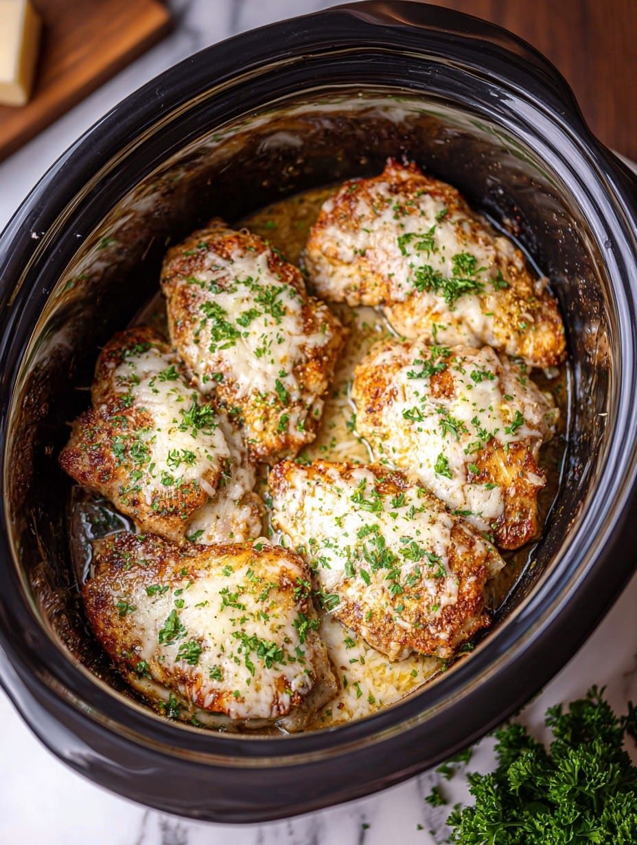 Crockpot Garlic Parmesan Chicken
